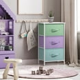 thumbnail image 4 of Sorbus 3 Fabric Drawer Nightstand Chest End-Table Dresser, Pastel Multi Color-White Frame Top, 4 of 8