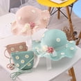thumbnail image 3 of Lohuatrd Marguerite - Sombrero de paja con ala ancha para niña, bolso, sombrero y conjunto para exteriores, 3 of 8