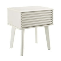 Modway Render Modern Wood and Particleboard End Table in White