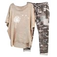 thumbnail image 3 of Muscularfit Linen Matching Sets Pullover Plus Size Beach Set Short Sleeve Crew Neck Yellow Cargo Women's Clothing Sets, 3 of 4