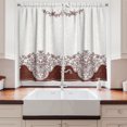 thumbnail image 2 of Ambesonne Vintage Kitchen Curtains, Floral Persian Design, 55"x45", Beige Brown, 2 of 3