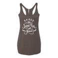 thumbnail image 2 of Wild Bobby Raised on Sweet Tea and Jesus Inspirational/Christian Women Tri-Blend Racerback Tank Top, Brown, Small, 2 of 5