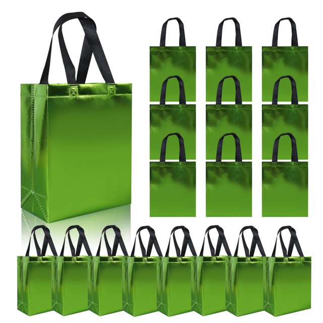 Bolsas de regalo cabzymx Glossy Small, verde claro, 18 unidades con base