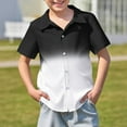 thumbnail image 5 of Boys Dress Shirts Black Last Day Of School Shirt Short Sleeve Top Gradient Shirt Cute Graduation Gifts for Him Cute Baby Boy Clothes 5-6 Years, 5 of 5