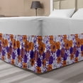 thumbnail image 1 of Floral Bed Skirt, Funny Flowers Pointed Petals Print on Plain Backdrop, Elastic Bedskirt Dust Ruffle Wrap Around for Bedding Decor, 4 Sizes, Quartz Marigold, by Ambesonne, 1 of 2