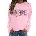 thumbnail image 3 of Jinhomg Comfy Long Sleeve Sweatshirt for Women Trendy Breast Pink Ribbon Print Tee Shirts Fall Winter Casual Loose Pullover Tops Cyber and Monday Deal Pink M, 3 of 5