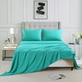 thumbnail image 3 of 4-Piece Stripe Aqua Blue Polyester Bed Sheet Set, Queen –18 inch Deep Pocket, 3 of 5