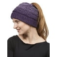 thumbnail image 1 of Gravity Threads Confetti Pony Tail Knit Beanie, Purple, 1 of 2