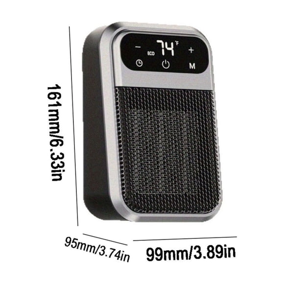 Wall Mounted Electric Heater with Remote Control and LED Display for Home Office Bedroom Dormitory Use