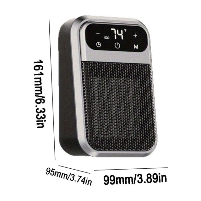 Wall Mounted Electric Heater with Remote Control and LED Display for Home Office Bedroom Dormitory Use