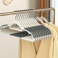 thumbnail image 3 of Hangers 50/30/20/10/1pack Space Saving Coat Hanger Upgraded Rubber Stripe Non-Slip Pants Hangers 360 °   Swivel Hook Clothes, 3 of 8