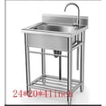 thumbnail image 4 of Lavabo Simple en Acier Inoxydable avec Robinet Coulissant 21*21*33 Pouces, 4 of 4