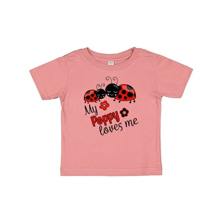 

Inktastic My Poppy Loves Me with Cute Ladybugs Gift Baby Boy or Baby Girl T-Shirt