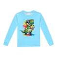 thumbnail image 4 of Pyjamas pour Enfants Garçons Ensemble de Pyjama Imprimé Dinosaure Col Rond Manches Longues Pantalon 2 Pcs Printemps Automne Pyjamas pour Enfants Bleu Clair 2 Ans-3 Ans, 4 of 5