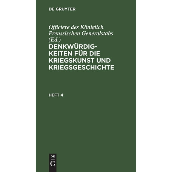 Denkwürdigkeiten für die Kriegskunst und Kriegsgeschichte (Hardcover)