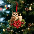 thumbnail image 6 of Christmas Bird Acrylic Ornament 3.9 Inch Poinsettia Candle Hanging Tree Decor Design E, 6 of 8