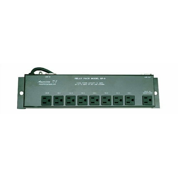 american dj srp8 8-channel hi-quality relay power pack for the sc8 system new