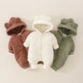 thumbnail image 6 of BENJAMJAM 0-2Y One-Piece Romper Bear Ear Hood Adorable Bear Patch Detail Multiple Colors Ideal Fall/Winter Outings & Daily Wear, 6 of 13