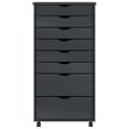 thumbnail image 2 of vidaXL Armoire Roulante avec Tiroirs Gris Mousse Bois Massif Pin, 2 of 5