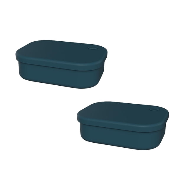 Oleegame 2PC Produce Storage Box Convenient Food Container Small Food Container Compact Food Container Portable Food Container Kitchen Supplies Silicone Food Holder Household Food Containers Blue