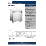 Heavy Duty Commercial 27 One Door Undercounter Refrigerator
