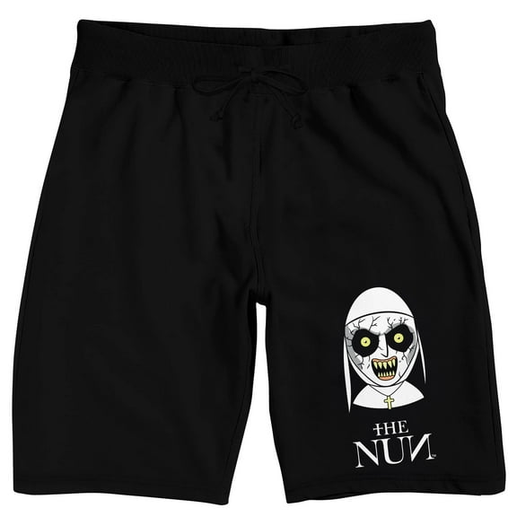 The Nun Chibi Graphic Men's Black Sleep Pajama Shorts-XL