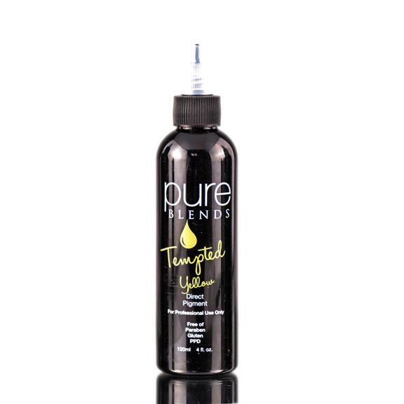 Yellow , Pure Blends Tempted Direct Pigment Hair Scalp, Pack of 3 w/ SLEEK Teasing Comb