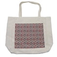 thumbnail image 1 of Native Shopping Bag, Indigenous Mayan Pattern with Animals and National Motifs in Circles, Eco-Friendly Reusable Bag for Groceries Beach and More, 15.5" X 14.5", Cream, by Ambesonne, 1 of 2