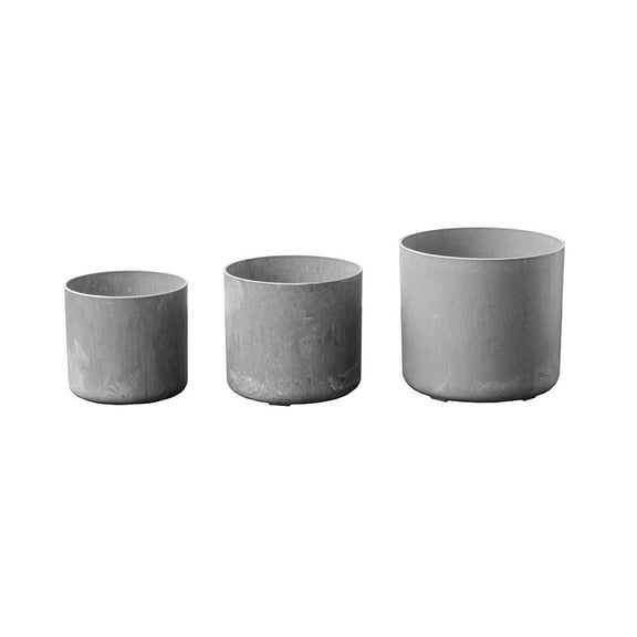 Root & Vessel Lena Round Planter, Set of Three, Gray
