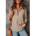 thumbnail image 4 of Women's Apricot Collared 3/4 Sleeve Shirt, 4 of 10