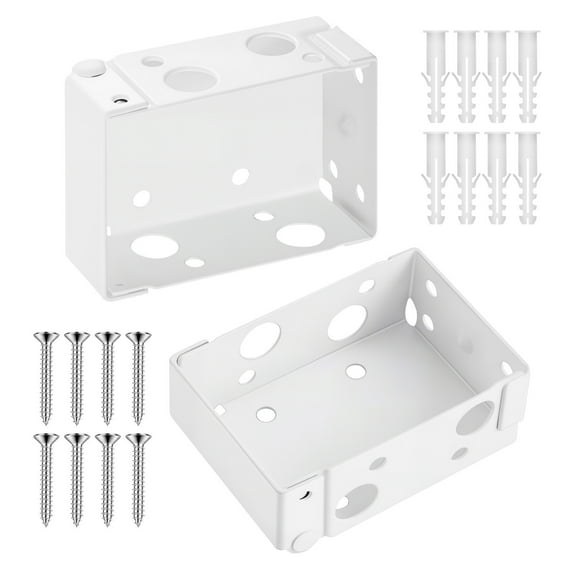 KFFKFF Box Mounting Brackets, 2 Pieces, Blind Brackets for Window Shades, Compatible with 1.5 x 2.25 Inch Headrails, Includes Self-Tapping Screws and Expansion Tubes, Durable Iron Construction