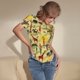 thumbnail image 3 of Balery Ethnic African Body de cuello redondo de manga corta para mujer Tops de manga corta Tops básicos-Small, 3 of 7