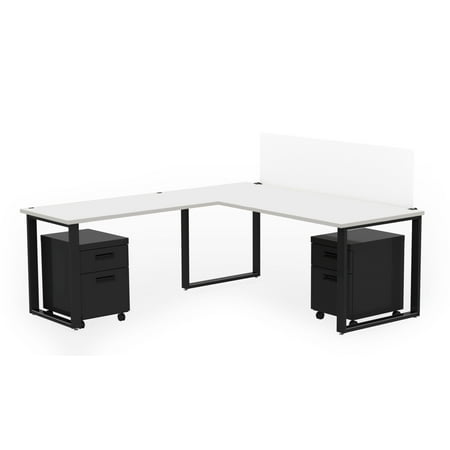 72 X 30 Desk With 48 X 24 Return Privacy Screen And 2