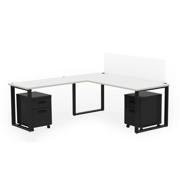 72 X 30 Desk With 48 X 24 Return Privacy Screen And 2