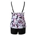 thumbnail image 7 of Brnmxoke Tankini Swimsuits for Women Two Piece Tummy Control Bathing Suits Blouson Floral Printed Tankini Top with Sporty Boy Shorts Pink,XXL, 7 of 7