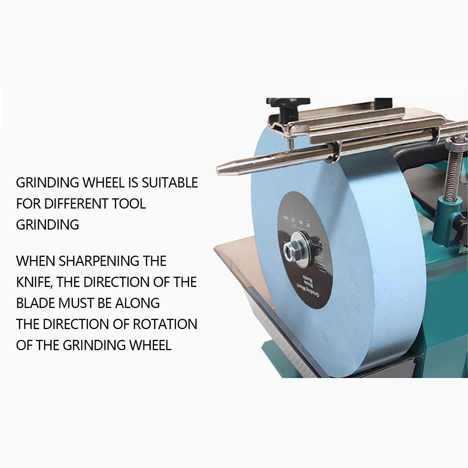 10-Inch Water-Cooled Grinder with Leather-Stropping Wheel | Adjustable Angle Guide, Onboard Carrying Handle, 220 Grit Sharpening Stone | 240W Electric Motor, Versatile Use