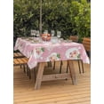 thumbnail image 4 of Rectangle Outdoor Tablecloth With Umbrella Hole And Zipper– Pink Santa Claus Christmas Waterproof Patio Table Cover for Party, Picnic, Backyard, 60"x84" , Xmas Tree Balls White Snowflake, 4 of 8