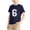Navy, variant on Spazoro Girls T-Shirts Tee, Six Print Crew Neck Short Sleeve Summer Casual Tops for Kids Gray Size 4