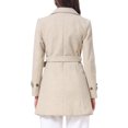 thumbnail image 3 of INSPIRE CHIC Women's Winter Coat Notched Lapel Collar Double Breasted Elegant Office Work Outerwear Trench Coats with Belt XL Oatmeal, 3 of 6