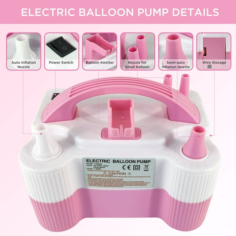 Lefree Balloon Pump Electric Balloon Inflator Air Balloon Tank for Party,  Pink 