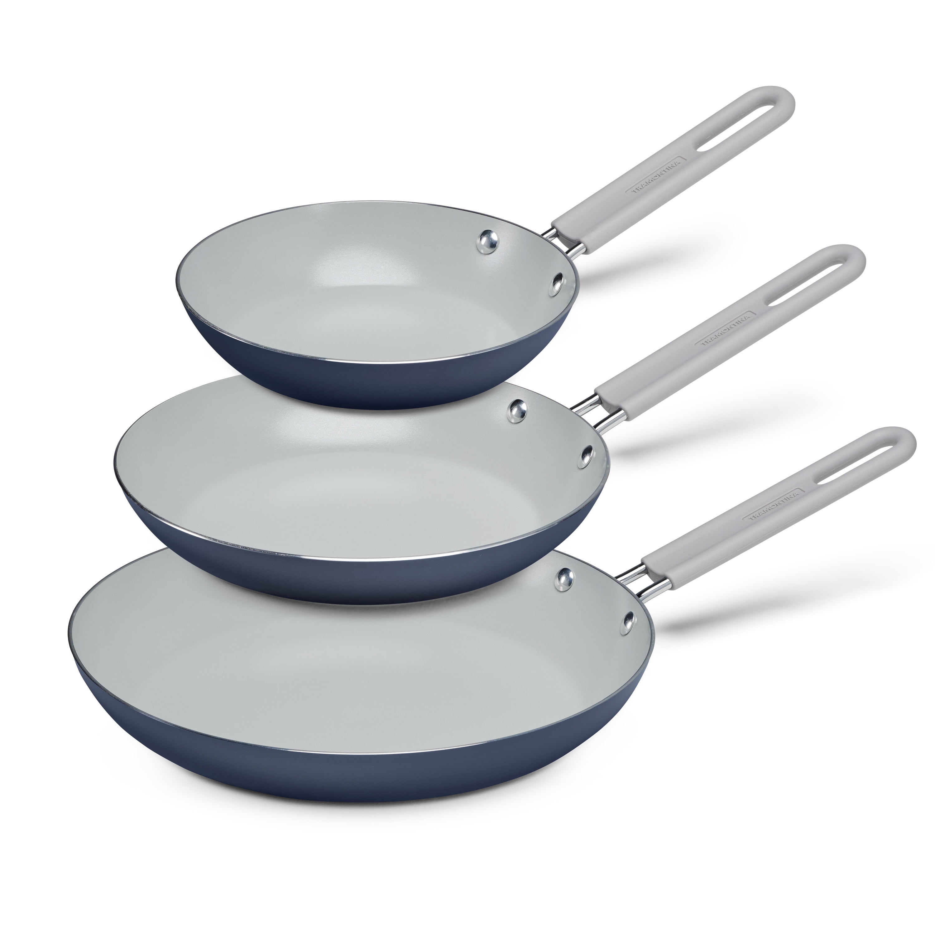 Tramontina EveryDay 3 Pk Ceramic Fry Pans Blue - Bering Sea