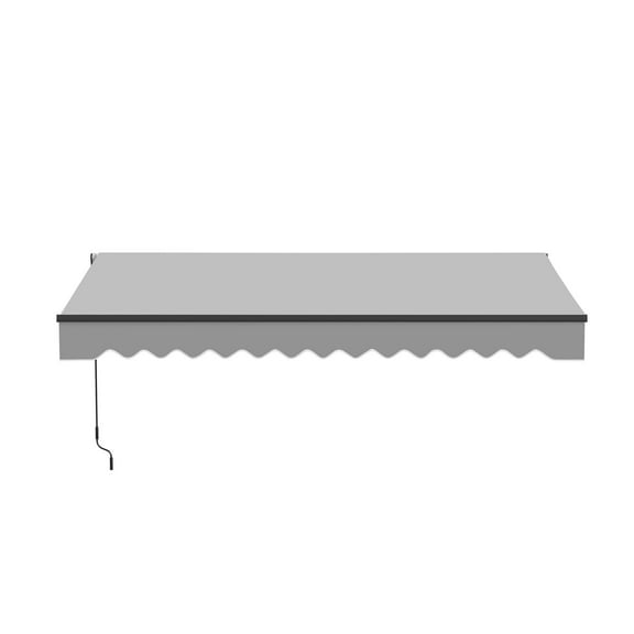 ALEKO Retractable Home Patio 10 x 8 feet Awning Silver Gray Canopy Black Frame