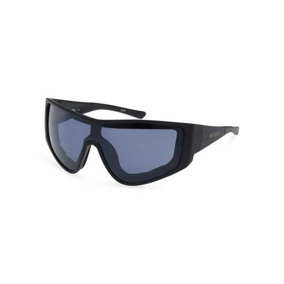 Harley-Davidson Men's Edgy Shield Sunglasses, Matte Black Frames & Smoke Lenses, Harley Davidson