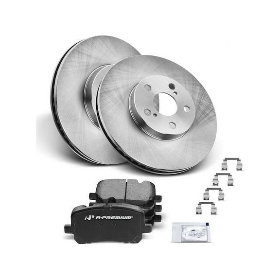 Front Brake Pad and Rotor Kit 6 - Compatible with 2003 - 2008 Toyota Corolla 1.8L 4-Cylinder 2004 2005 2006 2007