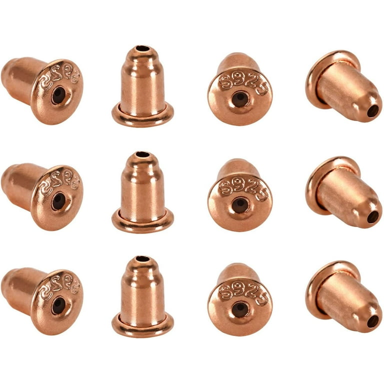 Mixed Metal Bullet Earring Backs - 12 Pack