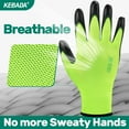 thumbnail image 5 of Work Gloves for Men and Women, 12 Pairs PU-Coated Gloves for Work, Large, Green, 5 of 8