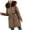 Coffee, variant on XWSHYW Women Coats Under 25.00 Leisure Solid Color Loose Fit Mid-Length Outerwear Coats Winter Long Sleeve Zip-Up Outerwear Jackets