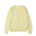 thumbnail image 4 of Women's 2023 Fall Oversized Open Front Button V Neck Lightweight Knit Cardigan Sweater Outerwear Garment, 4 of 4
