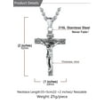 thumbnail image 6 of U7 Men Cross Necklace Silver Jesus Crucifix INRI Cross Pendant for Women with 24" Chain Stainless Steel Christmas Day Gift, 6 of 9