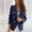 Blue, variant on Babysbule Womens Cardigans Women Plus Size Silk Satin Jacket Formal Cardigan Pockets Work Office Suit Coat Women's Top Blouse